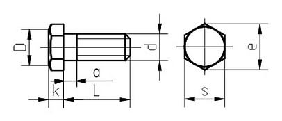 Болты с шестигранной головкой ГОСТ 7798-70 п.р. (DIN 933)